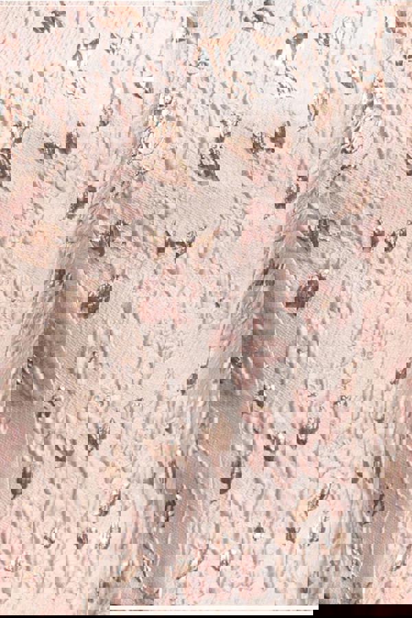 Off Shoulder Jacquard Top With Organza Wings - Blush Pink T231