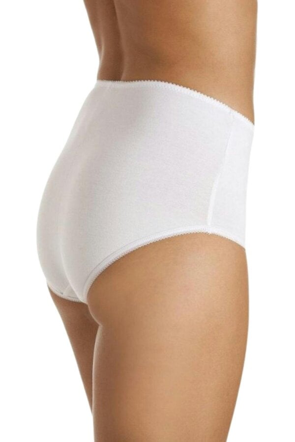 Camille Womens Classic Cotton 3 Pack Control Briefs White