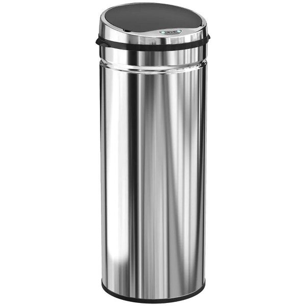 50L Stainless Steel Sensor Bin - Silver Tone