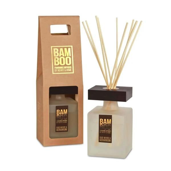 BAMBOO Oud Wood & Geranium - Large Bamboo Fragrance Diffuser