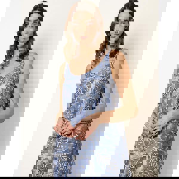 Blue Vanilla Floral Printed Oversized Jumpsuit