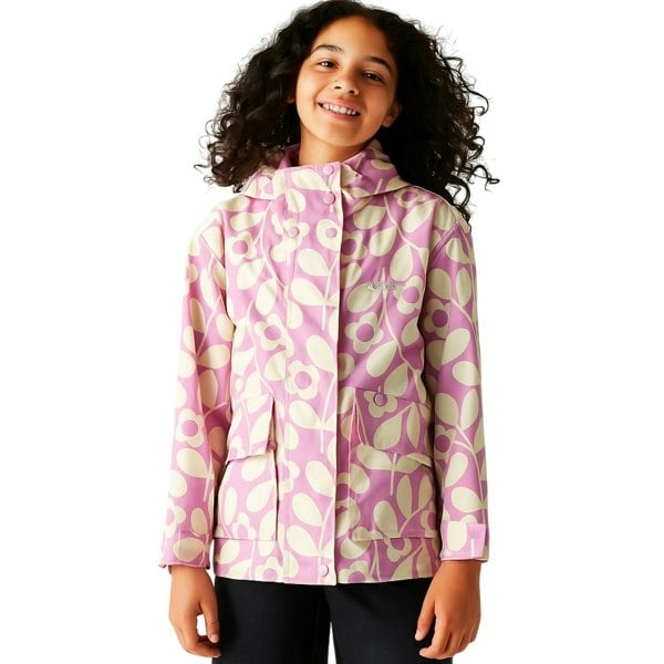 Regatta Childrens/Kids Orla Kiely Swing Jasmine Flower Waterproof Jacket - Lilac Cream