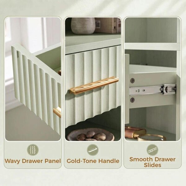 Bookcase Narrow Tall Space-Saving Bookshelf Drawer Open Shelves 60 x 24 x 182 cm Light Green