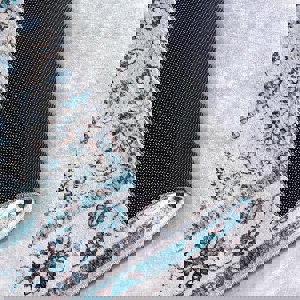 Shortpile Rug Cream & Blue Saveh – Oriental Design