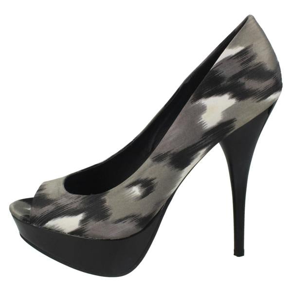 Spot On Ladies Spot On High Heel Platform Open Toe Court Shoe