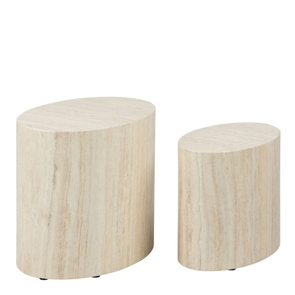 Furniture To Go Mice Oval Coffee Table Set in Light Oak