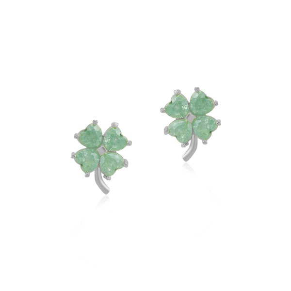 Spero London Four Leaf Clover Sterling Silver Stud Earrings