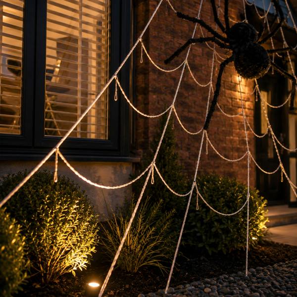 Samuel Alexander 5m Outdoor Mega Spider Web with Black Spider Halloween Decoration