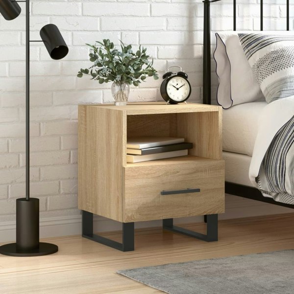 Berkfield Bedside Cabinet Sonoma Oak 40x35x47.5 cm Engineered Wood