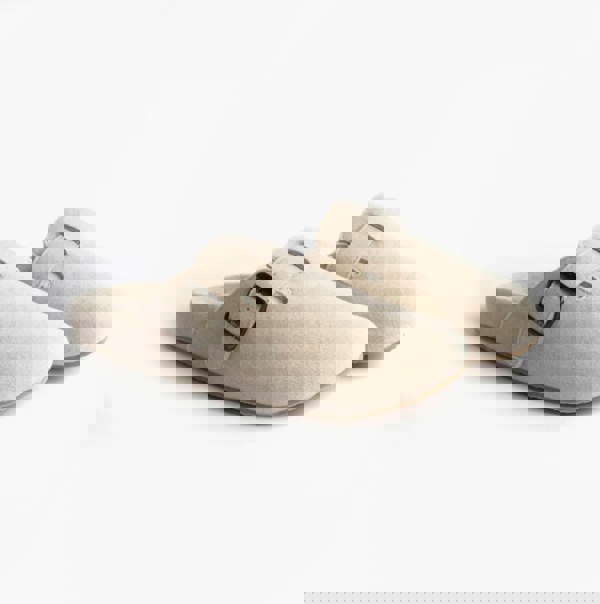 Totes Isotoner FELT CLOG Womens Clog Mule Slippers Oatmeal