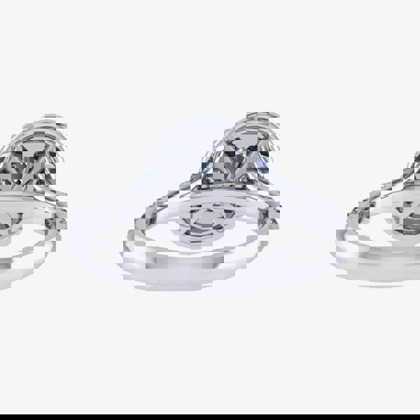 T. H. Baker Platinum 0.77ct Diamond Dual-Shoulder Halo Cluster Ring (M) ENG5053