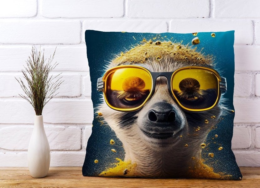 Warren Reed Meerkat With Golden Glasses Splashart Cushions