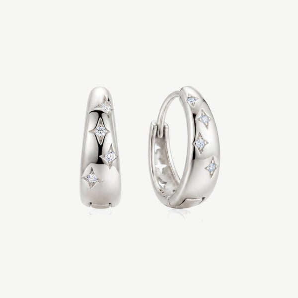 MUCHV Starburst Huggie Hoop Earrings