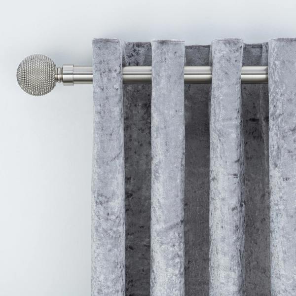 A.Unique Home Beaded Ball Extendable Curtain Pole (25/28mm) (Brushed Steel,70cm - 120cm)