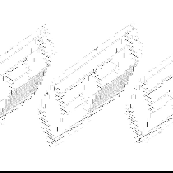 All internal and external dimensions of the coffee table.