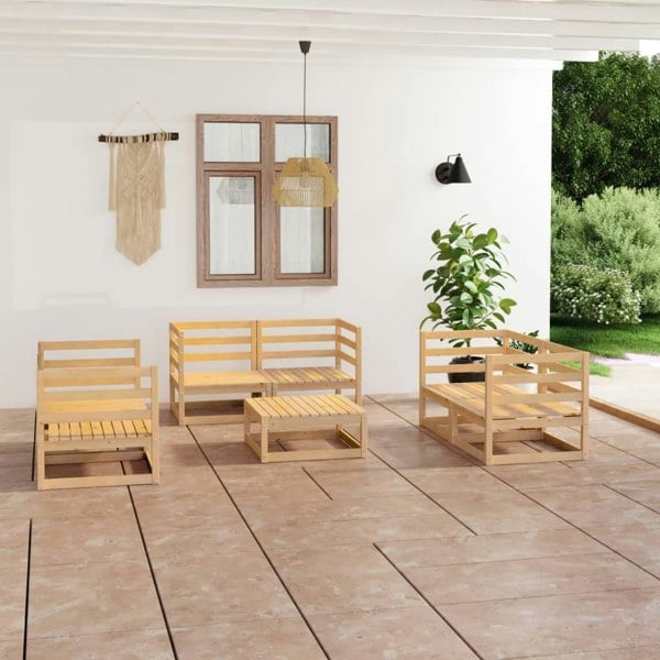 Berkfield 7 Piece Garden Lounge Set Solid Pinewood