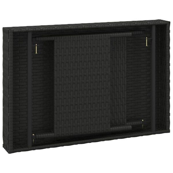 Berkfield Foldable Side Table Black 60x40x38 cm Poly Rattan