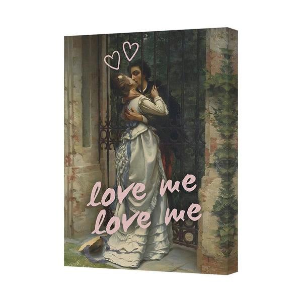 Benjamin Tate Design Romantic Canvas Print Love Me Love Me Wall Art With Hearts
