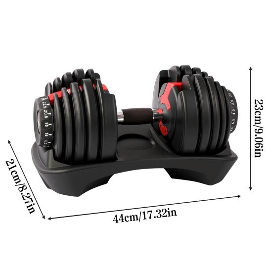 Havendro Adjustable Dumbbell 24kg 15-in-1 Weight Set Compact Home Gym