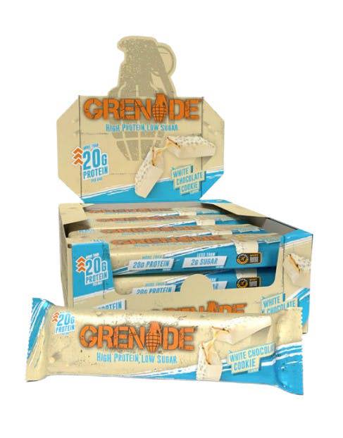 Grenade Protein Bars, White Chocolate Cookie - 12 x 60g