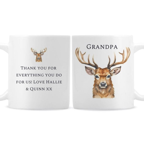 Personalised Memento Company Personalised Watercolour Stag Mug