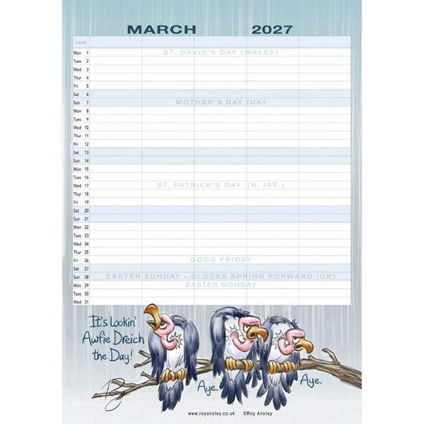 Roy Anstey, If All Animals Were Scottish A4 Family Planner 2027, Family Planners, Month To View, Animals, Gift