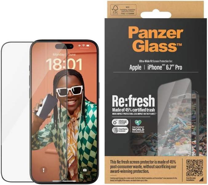 PanzerGlass Panzer Glass Ultra Wide Fit Refresh Screen Protection for iphone 15 Pro Max 6.7" - 2824