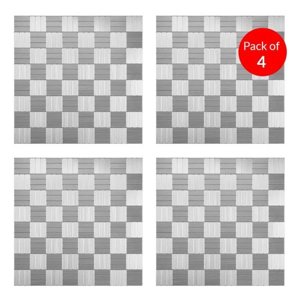 ENER-J Linear Glow Peel & Stick Aluminum Tile, Size: 300 x 300 x 4 mm (Pack of 4)