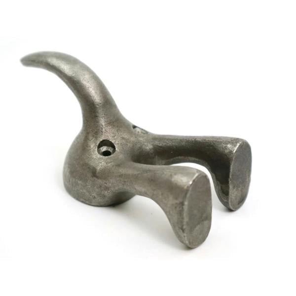 Pair of Heavy Duty Solid Cast Iron DOG TAIL Coat Hooks