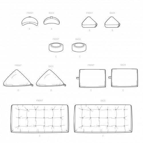 Simplicity Sewing Pattern 9364, Cushions OS (One Size) - Easy