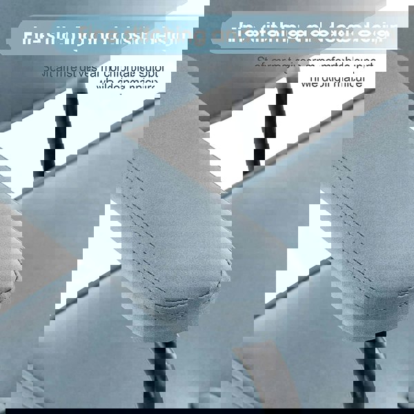 Blue Upholstered Office Chair with Armrests and Rolling Wheels Living and Home