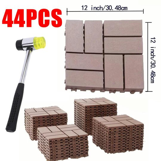 Havendro 44PCS Deck Tiles Anti-Slip Interlocking Floor 30x30cm Heavy Duty Outdoor Patio