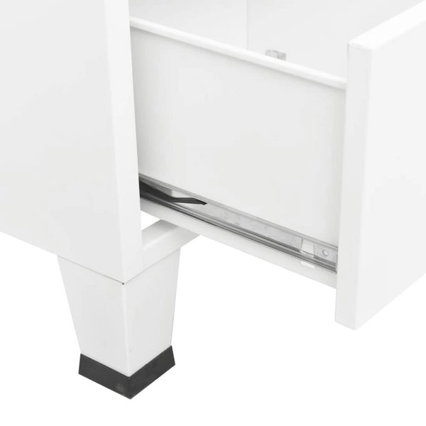 Berkfield Industrial Wardrobe White 90x50x180 cm Metal