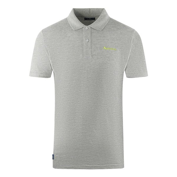 Aquascutum Brand Logo Plain Polo Shirt - Grey