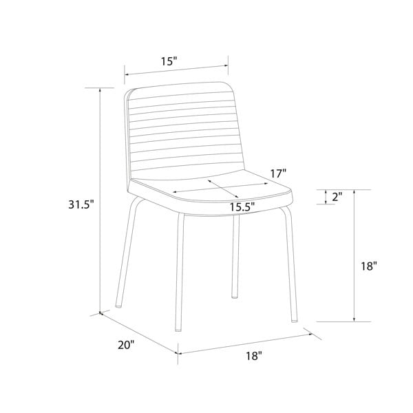 Dorel Home Corey Dining Chair in Linen Grey - 2pk
