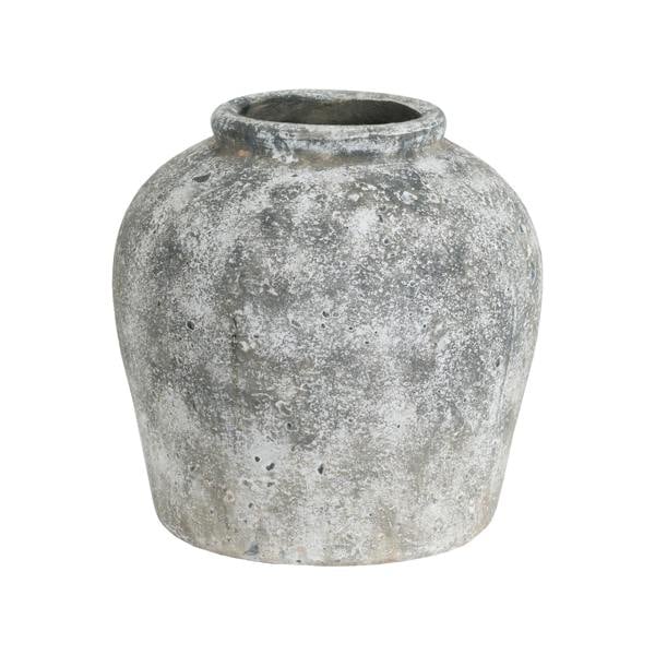 Hill Interiors Aged Stone Ceramic Vase - Grey - 