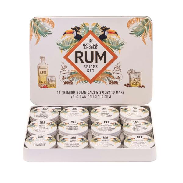 Natural & Noble DIY Rum Kit Opened Revealing its 12 Botanical Ingredients