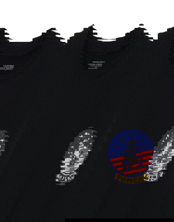 Top Gun Mens Black F-14 Fighter Jet Badge Short Sleeved T-Shirt