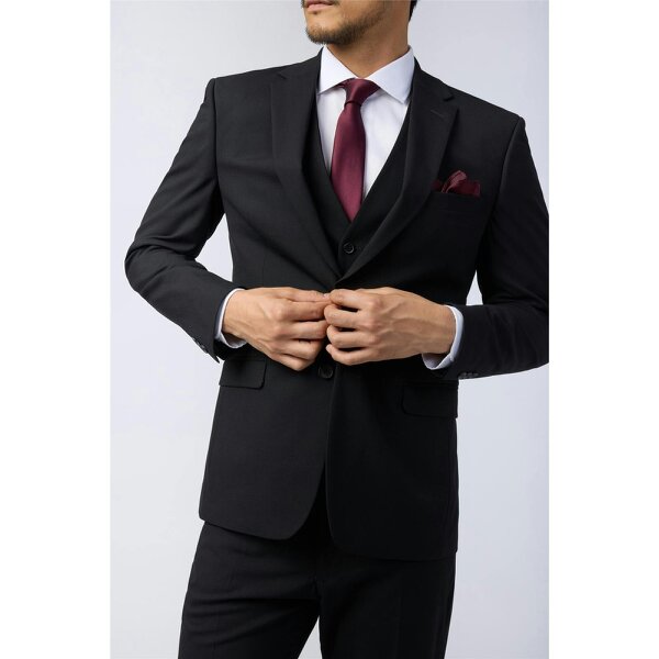 Limehaus Regular Fit Black Stretch Trousers