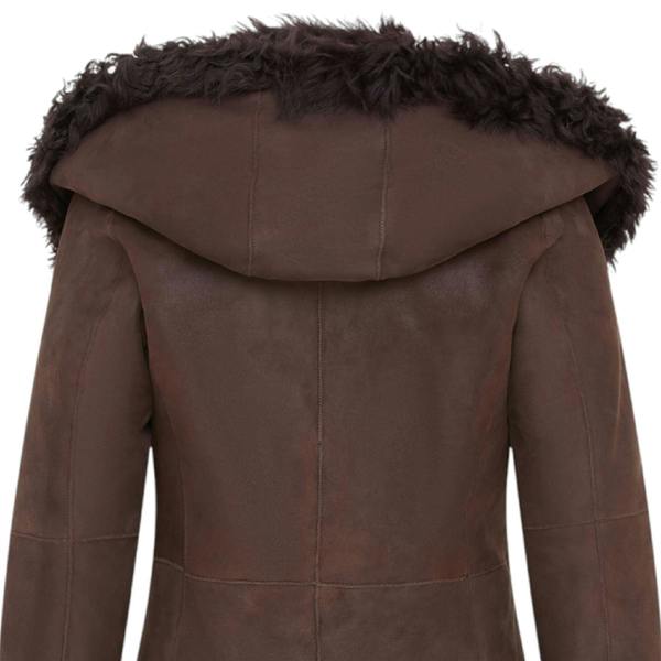 Infinity Leather Womens Toscana Sheepskin Leather Hooded Trench Coat - Coast