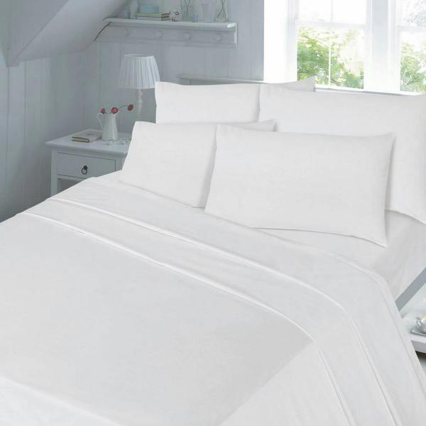 T180 Percale White Duvet Cover Set