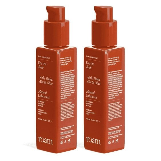 Roam Back Lube for Anal Sex - Natural & Vegan Water Based - 2 Pack, 2 x 100ml