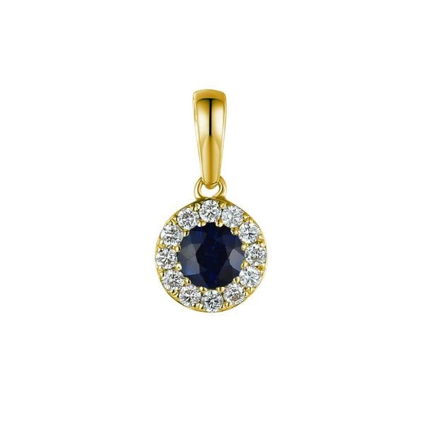 Sarah Layton Sapphire & Diamond Cluster Pendant - 9ct Yellow Gold - NTP409SD-9YG