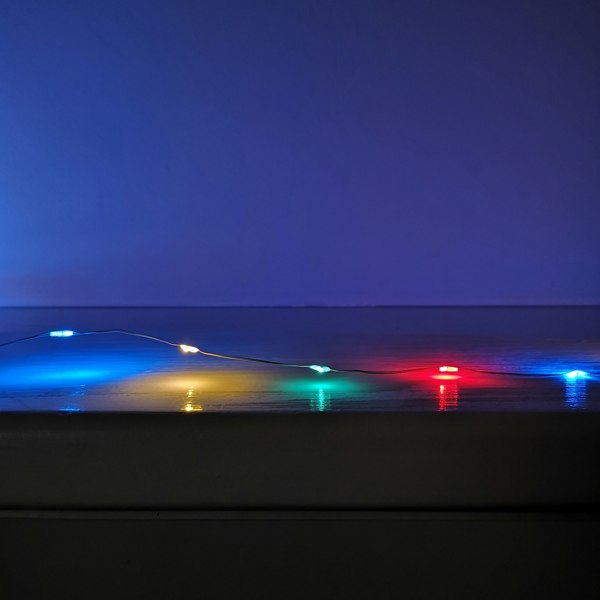 Samuel Alexander 50 LED 2.5m Premier MicroBrights Indoor Outdoor Christmas Multi Function Battery Lights with Timer on Pin Wire - Multicoloured