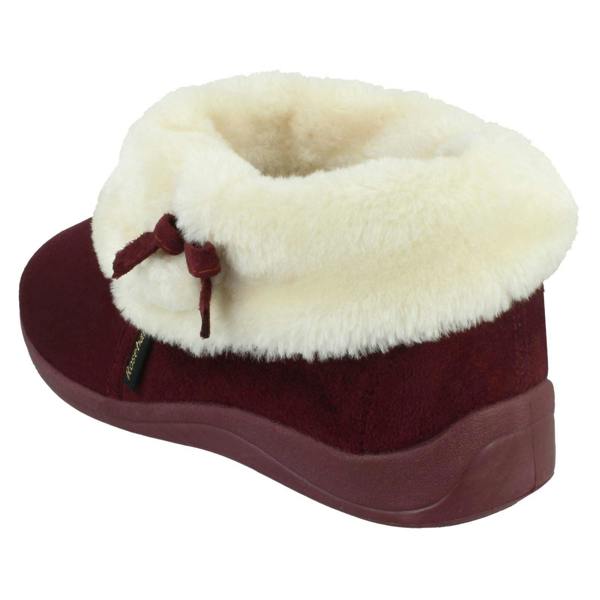 Rose Bank Ladies Rose Bank Memory Foam Velour Bootee Slippers Sharon