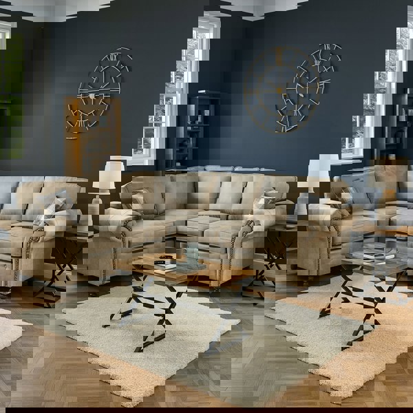 Furnishings For Less Oakland Marble Leather 4 Seater Corner Sofa