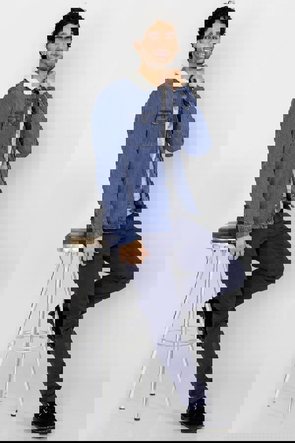 Men's Borg Collar Cotton Denim Tucker Jacket