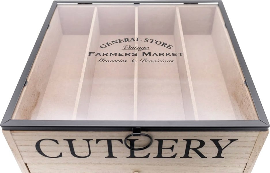 Maison des Cadeaux 5-Compartment Cutlery & Utensil Organiser with Drawer