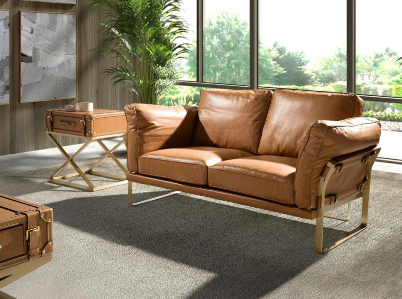 Angel Cerdá Camel leather sofa 6229/6230