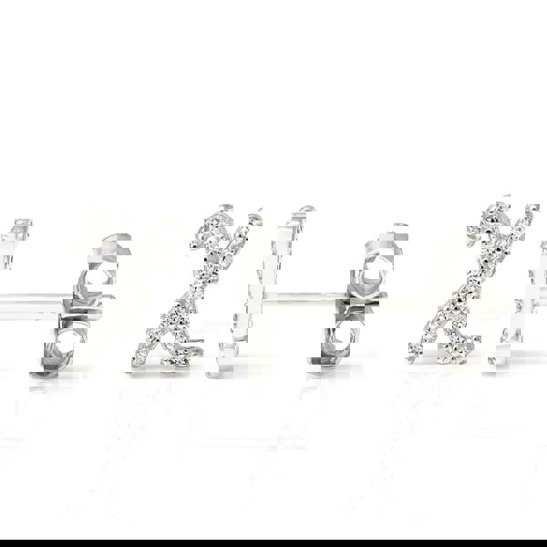 Say It With Luxe CZ Initial Earrings - Sterling Silver